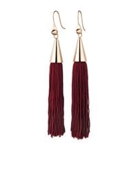Eddie Borgo | Brown Rose Gold Plated Small Silk Tassel Earrings | Lyst