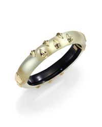 Alexis Bittar | Metallic Vert D'Eau Lucite & Crystal Sabre Studded Bracelet | Lyst