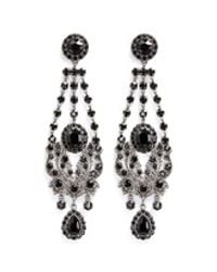 Givenchy | Black 'victorian Chandelier' Crystal Bronze Clip Earrings | Lyst