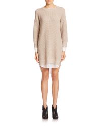 Brochu Walker | Beige Looker Layered Waffle-stitch Dress | Lyst