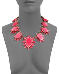 Oscar de la Renta | Pink Bold Jewel Necklace | Lyst