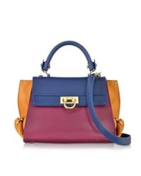 Ferragamo | Metallic Small Sofia Color Block Leather Shoulder Bag | Lyst