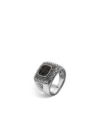 John Hardy | Metallic Classic Chain Square Ring for Men | Lyst