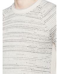 Rag & Bone | White 'justin' Birdseye Stripe Cashmere Sweater for Men | Lyst