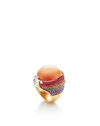 Lydia Courteille | Orange One Of A Kind Moonstone Rainbow Ring | Lyst