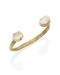 Kelly Wearstler | Metallic Mesa Moonstone & White Druzy Cuff Bracelet | Lyst