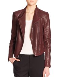 Vince | Purple Leather Moto Jacket | Lyst