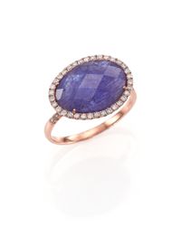 Meira T | Pink Tanzanite, Mother-of-pearl, Diamond & 14k Rose Gold Doublet Ring | Lyst