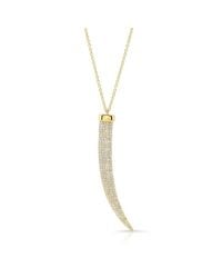 Anne Sisteron - Pink 14kt Rose Gold Diamond Tusk Necklace - Lyst