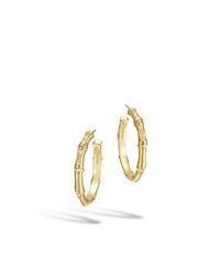 John Hardy | Metallic Bamboo Medium Hoop Earrings | Lyst