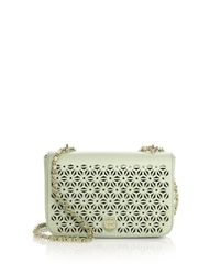 Tory Burch | Green Robinson Laser-cut Saffiano Leather Shoulder Bag | Lyst