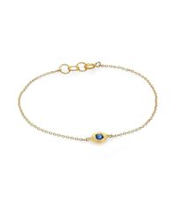 Ila & I | Metallic Sapphire & 14K Yellow Gold Evil Eye Chain Bracelet | Lyst