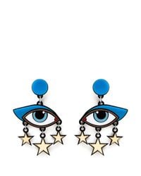 Yazbukey | Multicolor 'bette Davis Eyes' Plexiglas Clip Earrings | Lyst