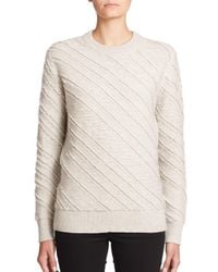 Proenza Schouler | Gray Fringe Wool Jacquard Sweater | Lyst