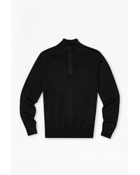 French Connection | Black Quarter Zip Knit | Lyst