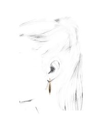 Monique Péan | Metallic Fossilized Wooly Mammoth And Jet Navette Earrings | Lyst