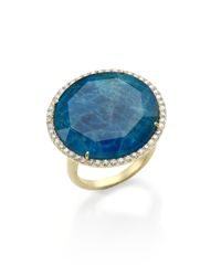 Meira T | Blue Apatite, White Topaz, Diamond & 14k Yellow Gold Cocktail Ring | Lyst