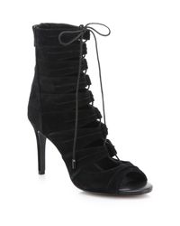 Joie | Black Anja Lace-up Suede Sandals | Lyst