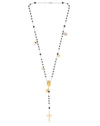 Dolce & Gabbana | Metallic Onyx & Brass Rosary Necklace | Lyst