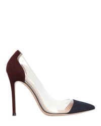 Gianvito Rossi | Blue Plexi Two-Toned Suede Pumps | Lyst