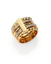 Michael Kors | Metallic Astor PavÉ Stacked Pyramid Ring/Goldtone | Lyst