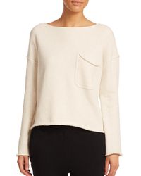 ATM | Beige Brushed French Terry Boatneck Top | Lyst