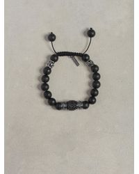 John Varvatos | Black Onyx Pave Roundel Bracelet for Men | Lyst