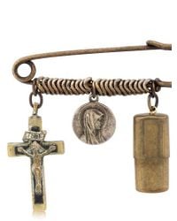 Maria Zureta | Metallic Religious Bronze Safety Pin | Lyst