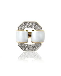 David Webb | Tire White Enamel Ring | Lyst