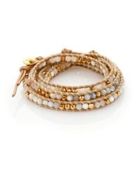 Chan Luu | Metallic Mother-Of-Pearl, White Opal & Leather Beaded Multi-Row Wrap Bracelet | Lyst