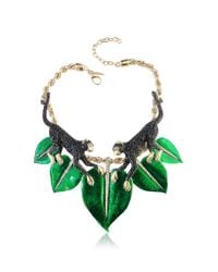 Roberto Cavalli - Green Animal Kingdom Golden And Enamel Choker W/Crystals - Lyst