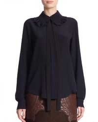 Chloé | Blue Silk Crepe De Chine Blouse | Lyst