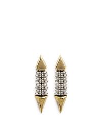 Iosselliani | Metallic Zircon Pavé Brass Arrow Clip Earrings | Lyst