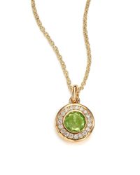 Ippolita | Metallic Lollipop Peridot, Diamond & 18k Yellow Gold Mini Pendant Necklace | Lyst