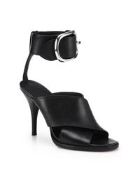 Alexander Wang | Black Evelin Leather Crisscross Sandals | Lyst