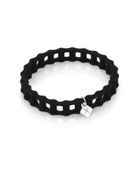Tateossian | Black Rubber Box Chain Bracelet for Men | Lyst