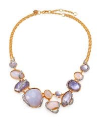 Alexis Bittar | Purple Blue Chalcedony Motherofpearl Swarovski Crystal Vine Necklace for Men | Lyst