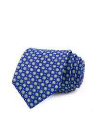 Ted Baker | Blue Dots And Flowers Classic Tie for Men | Lyst