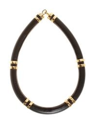 Lizzie Fortunato | Black Leather Tube Necklace | Lyst