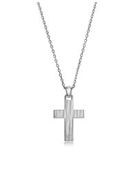 Emporio Armani | Gray Stainless Steel Cross Men's Necklace for Men | Lyst