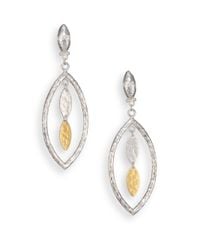 Gurhan | Metallic Willow 24K Yellow Gold & Sterling Silver Marquis Mini Drop Earrings | Lyst