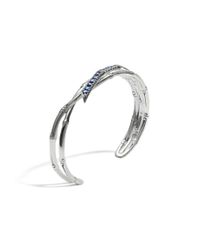 John Hardy | Blue Bamboo 11.5mm Cuff In Silver With Gemstone | Lyst