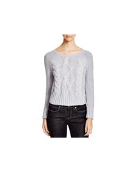 Eileen Fisher | Gray Cable Knit Sweater | Lyst