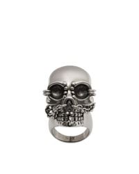 Alexander McQueen | Metallic Chain Skull Ring | Lyst