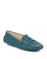 Tod's | Green Gommini Leather Drivers | Lyst