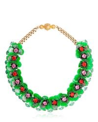 Shourouk | Green Narcis Gold-tone, Bead And Sequin Necklace | Lyst