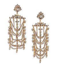 Erickson Beamon | Metallic White Wedding Crystal Draped Drop Earrings | Lyst