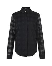 House of Holland | Black Embroidered Gingham Blouse for Men | Lyst
