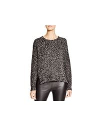 VINCE | Black Textured Crew Neck Sweater | Lyst