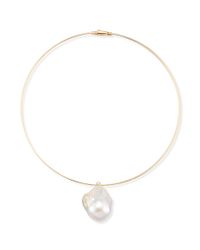Mizuki - Metallic Baroque Freshwater Pearl Choker - Lyst